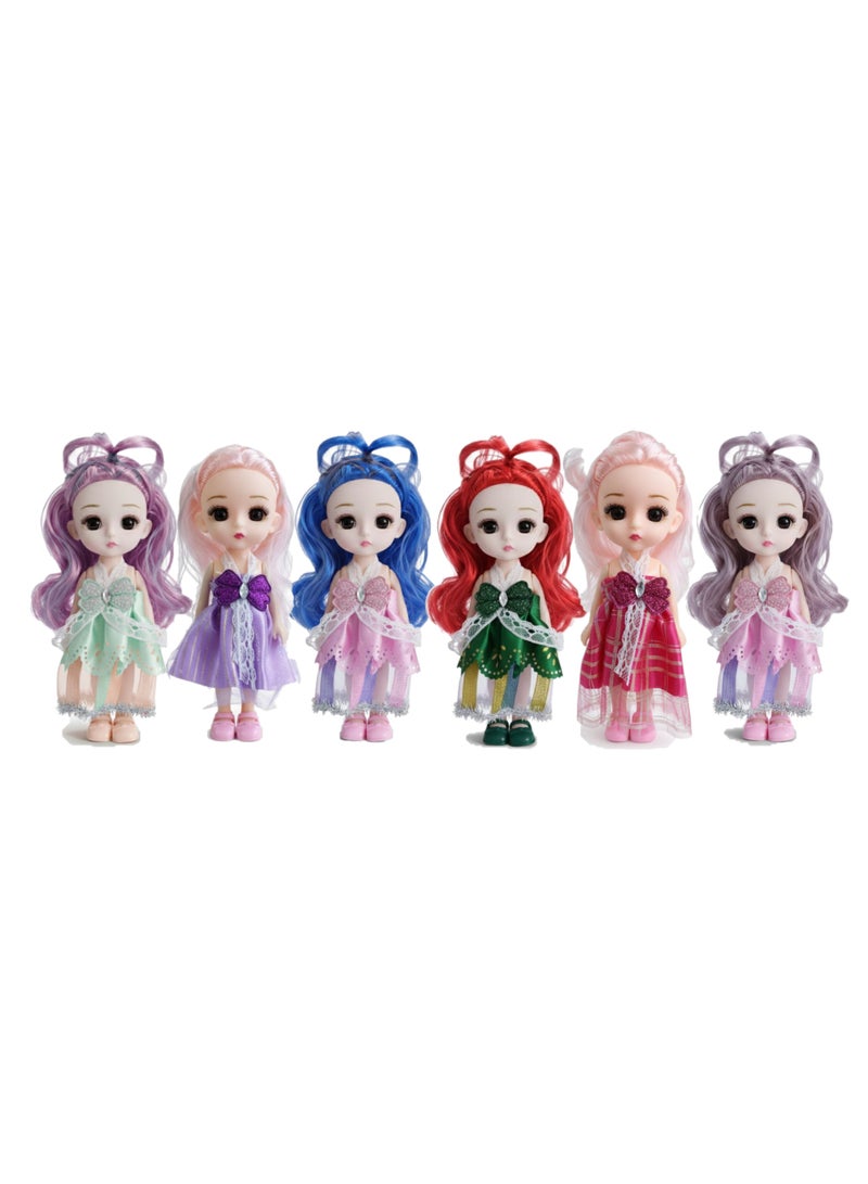6 pieces - A doll toy for big and small girls in various shapes with a beautiful dress - Multiple shapes and long hair in very beautiful colors - A doll toy with many details - A very beautiful decorative doll toy - It can be a decoration in the home and office (multiple shapes and colors) - Image 1